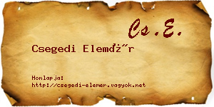Csegedi Elemér névjegykártya