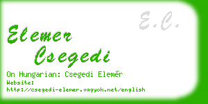 elemer csegedi business card